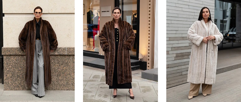 длинные норковые шубы